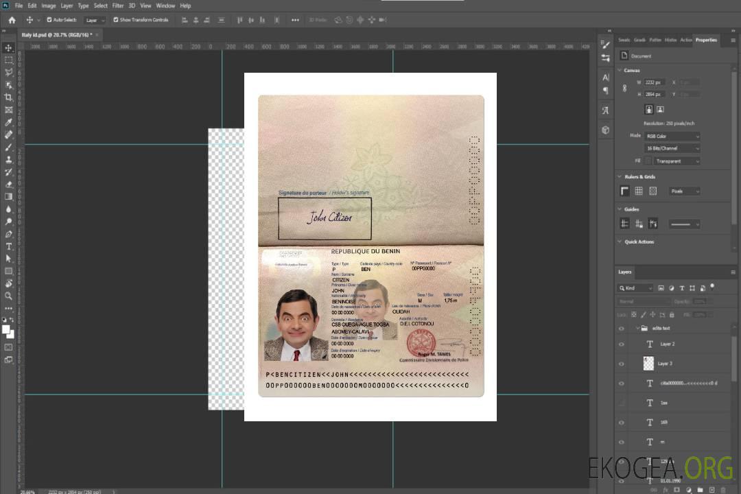 Passeport béninois 2022-présent template Passeport béninois 2022-présent template